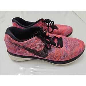 Nike Womens Shoes Flyknit Lunar 3 Size 9.5 Athletic Sneaker Running Bright Pink